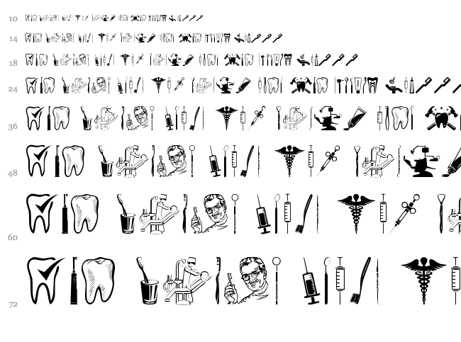 The Dentist font waterfall